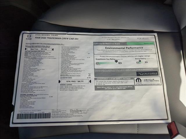 new 2026 Ram 2500 car, priced at $58,670