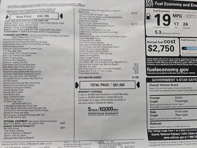 new 2025 Ram 1500 car, priced at $51,023