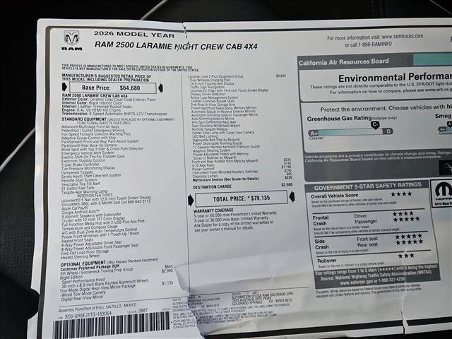 new 2026 Ram 2500 car, priced at $71,518