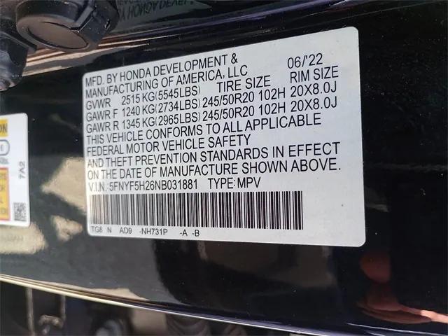 used 2022 Honda Pilot car, priced at $26,445