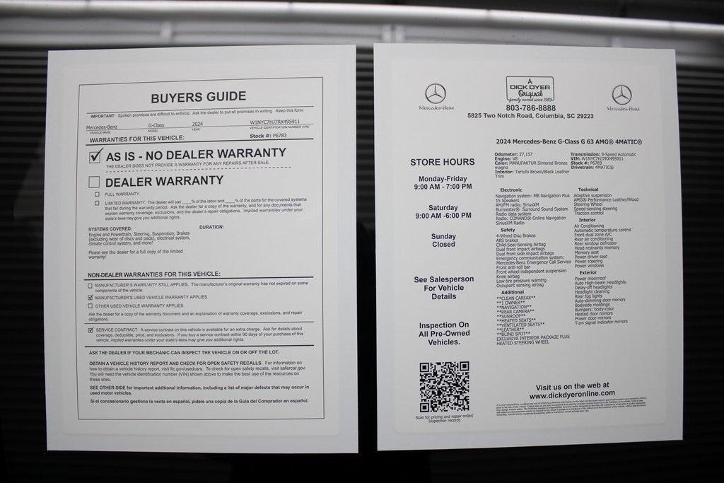 used 2024 Mercedes-Benz AMG G 63 car, priced at $195,989