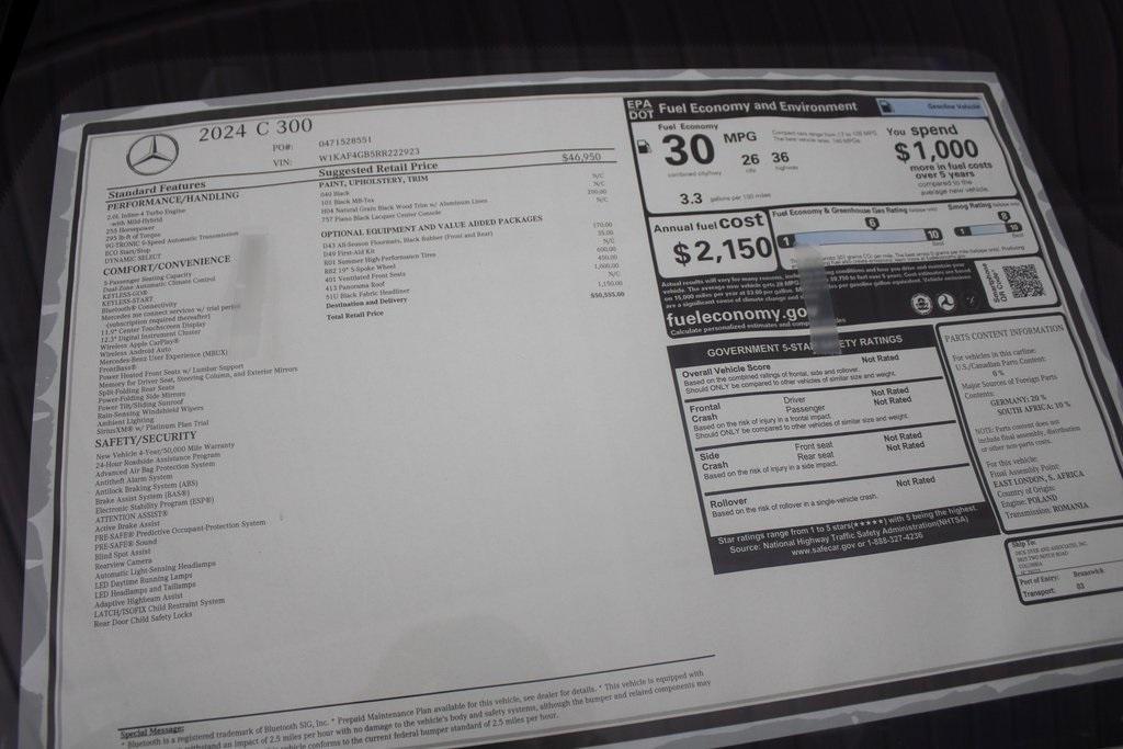 used 2024 Mercedes-Benz C-Class car, priced at $42,989
