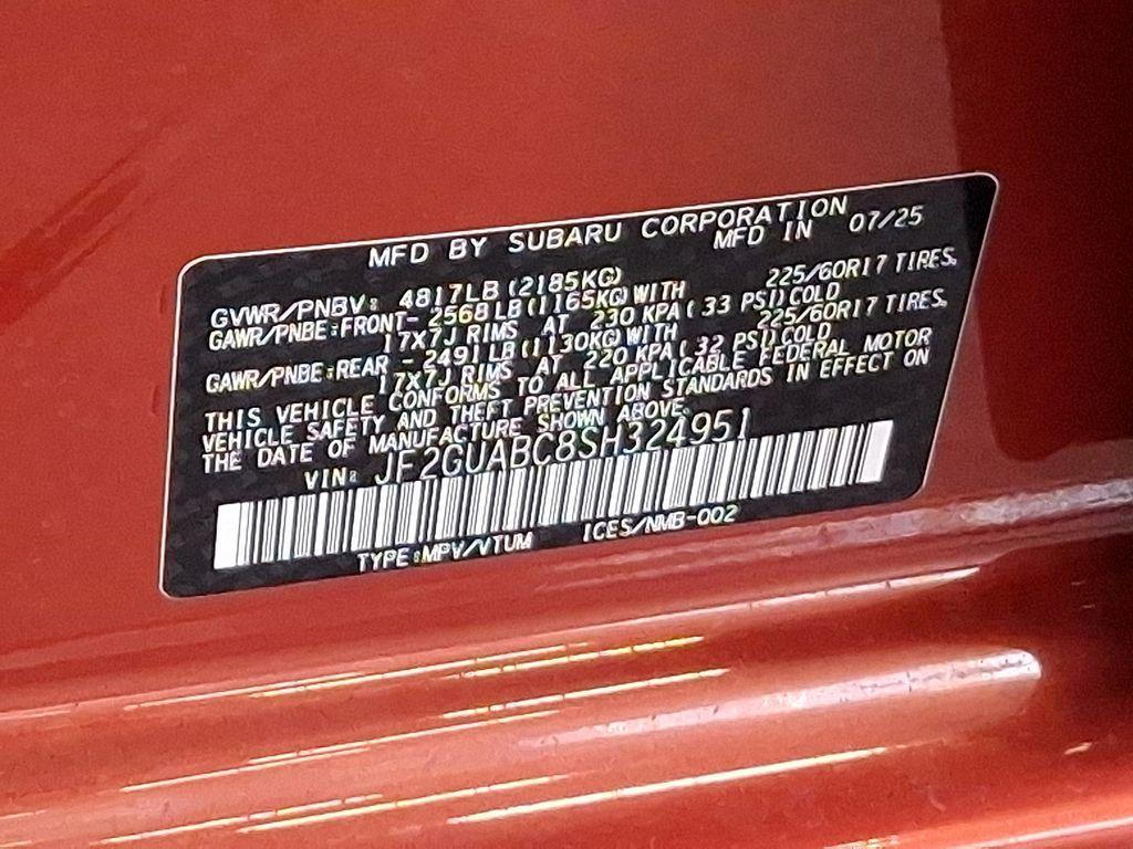 new 2025 Subaru Crosstrek car, priced at $27,469