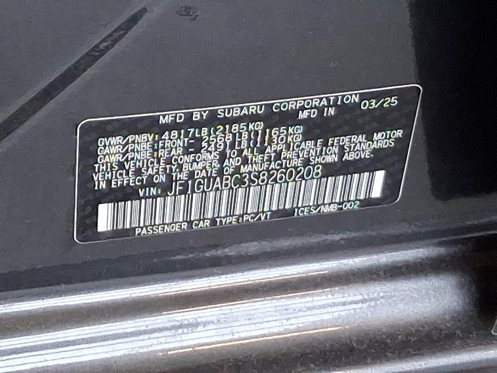 new 2025 Subaru Impreza car, priced at $24,893