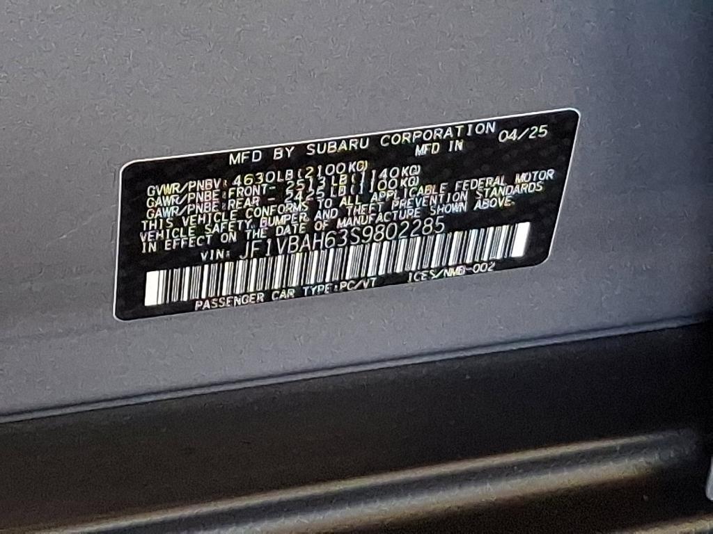 new 2025 Subaru WRX car, priced at $39,180
