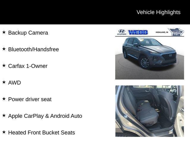 used 2019 Hyundai Santa Fe car, priced at $20,477