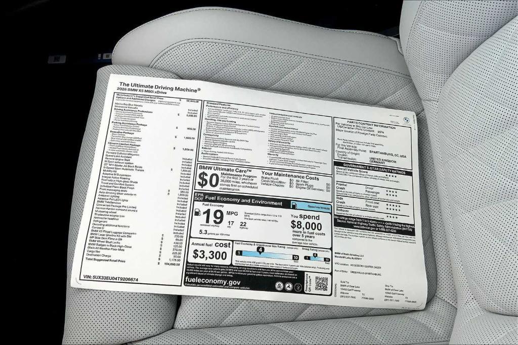 new 2026 BMW X5 car, priced at $95,483