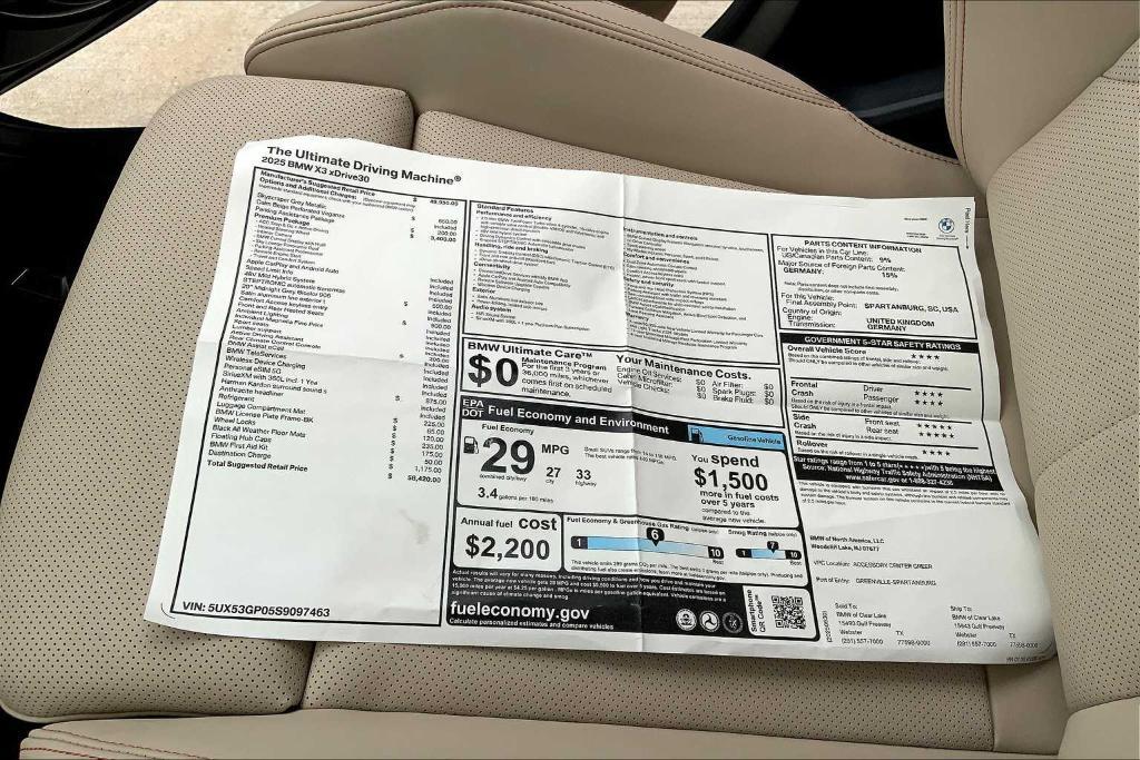 new 2025 BMW X3 car, priced at $49,483