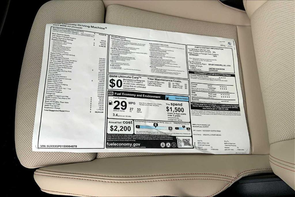 new 2025 BMW X3 car, priced at $49,483