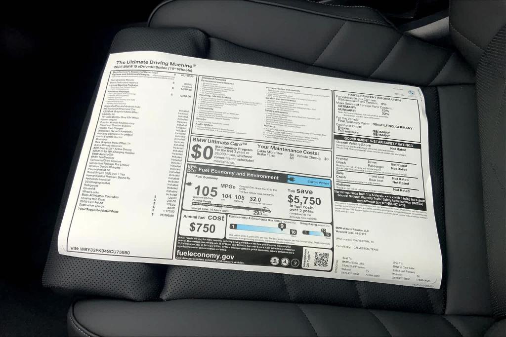 new 2025 BMW i5 car, priced at $58,999