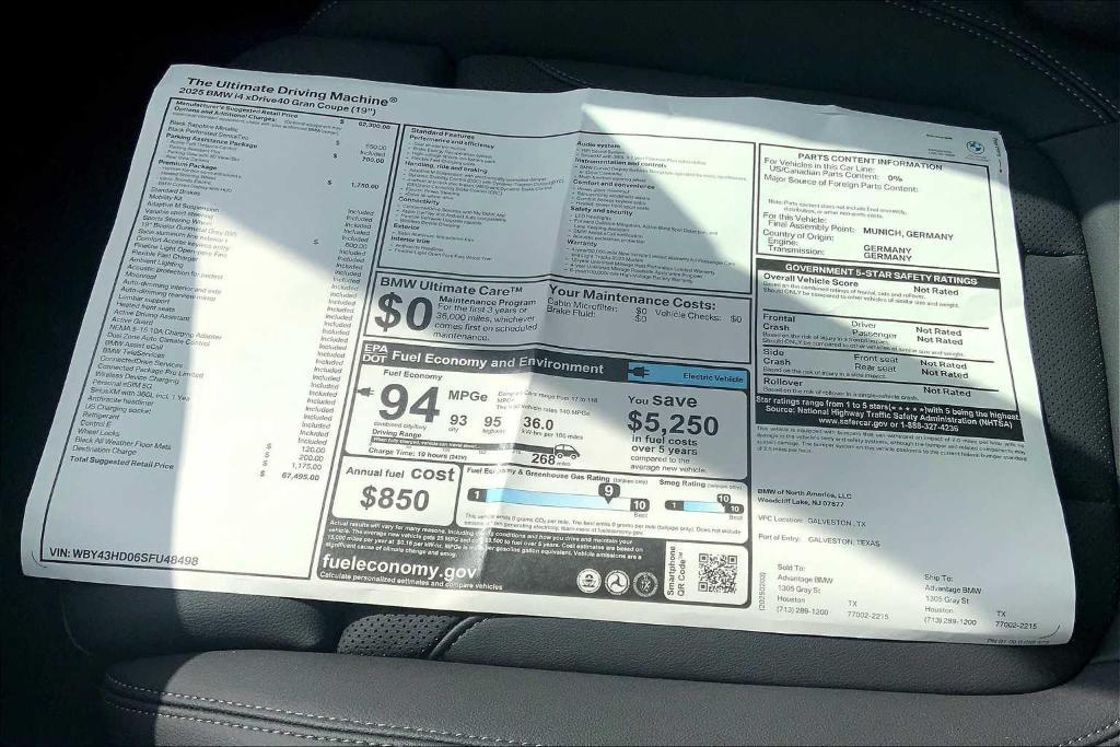 new 2025 BMW i4 Gran Coupe car, priced at $61,594