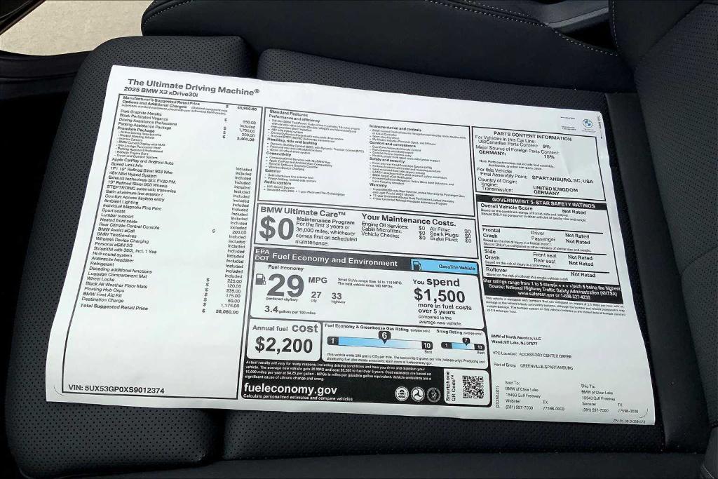 new 2025 BMW X3 car, priced at $49,483
