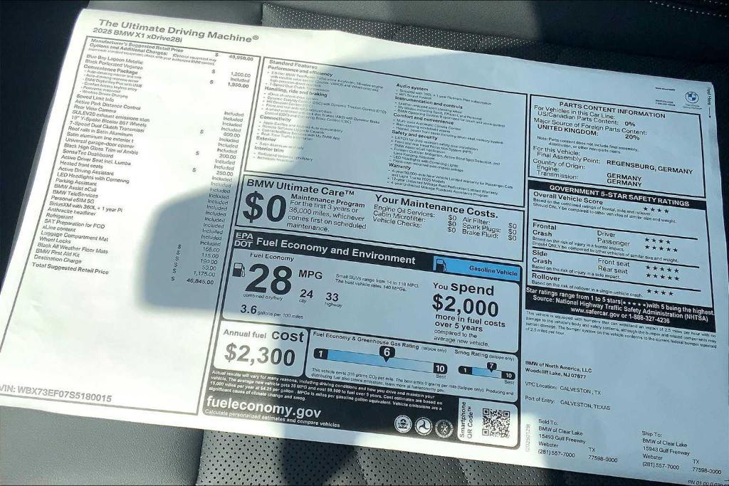 new 2025 BMW X1 car, priced at $41,999