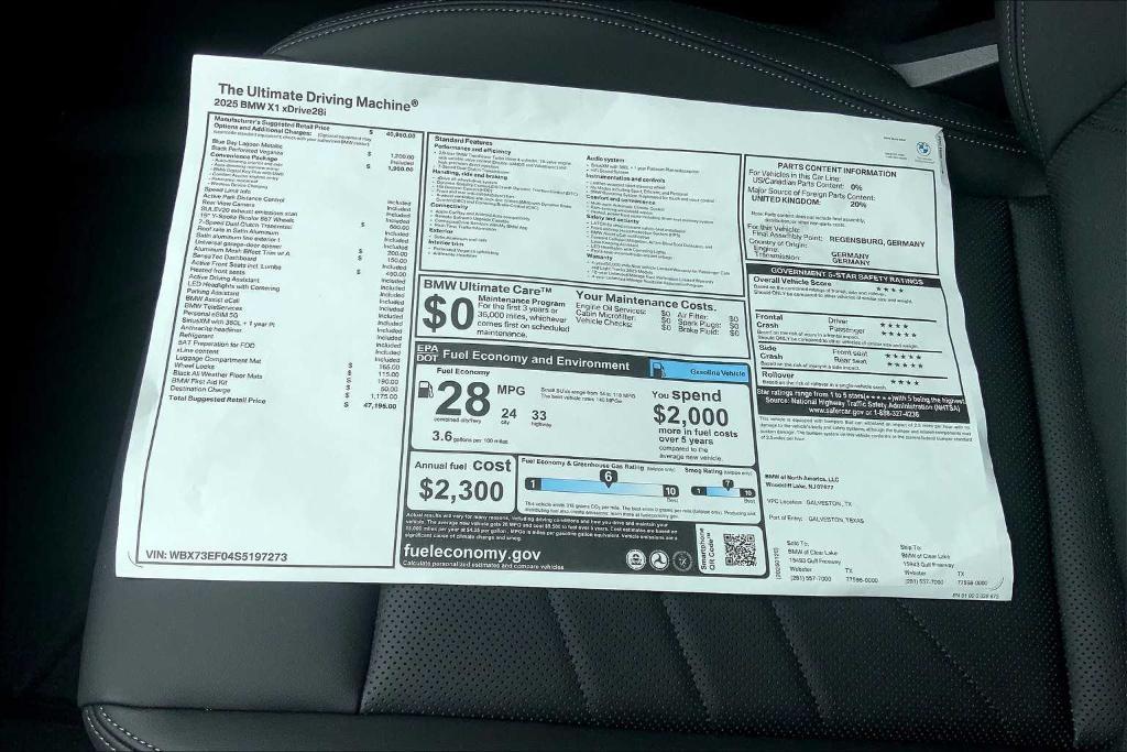 new 2025 BMW X1 car, priced at $41,999