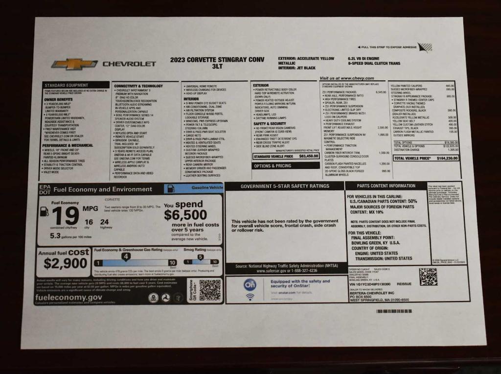 used 2023 Chevrolet Corvette car, priced at $88,877