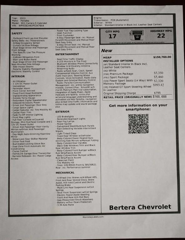 used 2023 Porsche 911 car, priced at $148,877