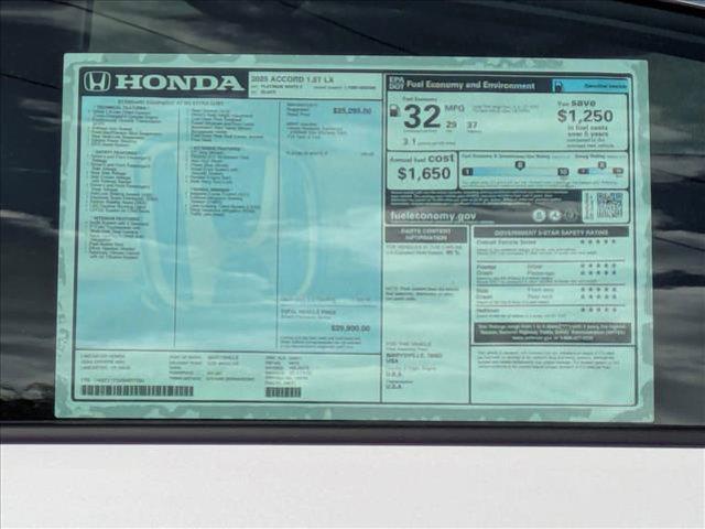 new 2025 Honda Accord car, priced at $29,900