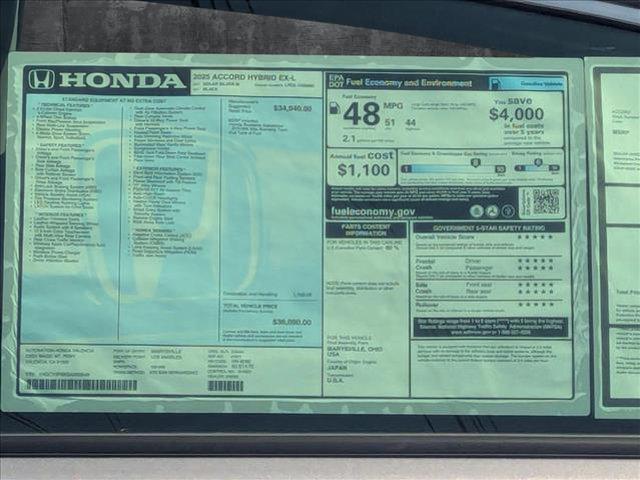 new 2025 Honda Accord Hybrid car, priced at $36,090