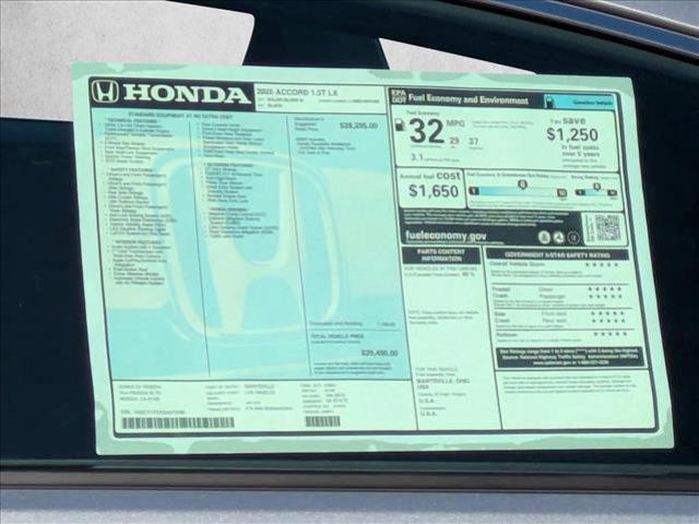 new 2025 Honda Accord car, priced at $29,989