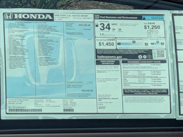 new 2026 Honda Civic car, priced at $29,944
