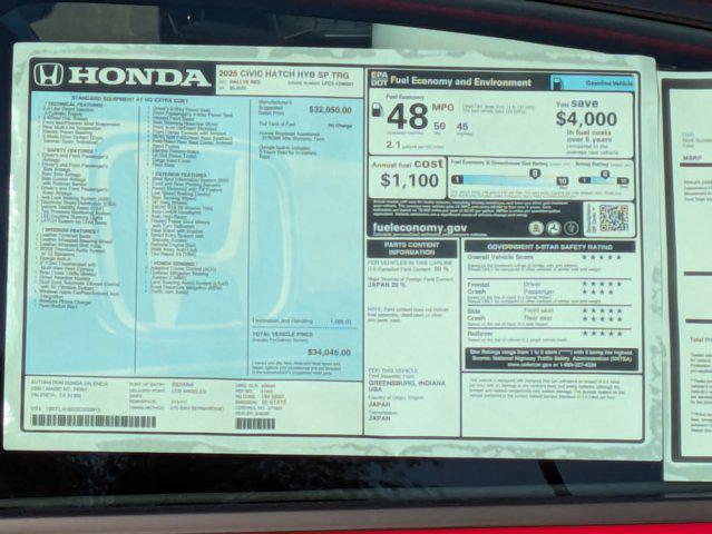 new 2025 Honda Civic car, priced at $34,045