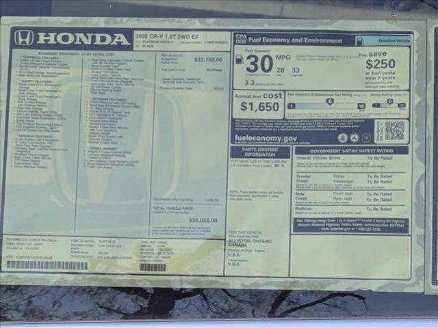 new 2026 Honda CR-V car, priced at $35,554