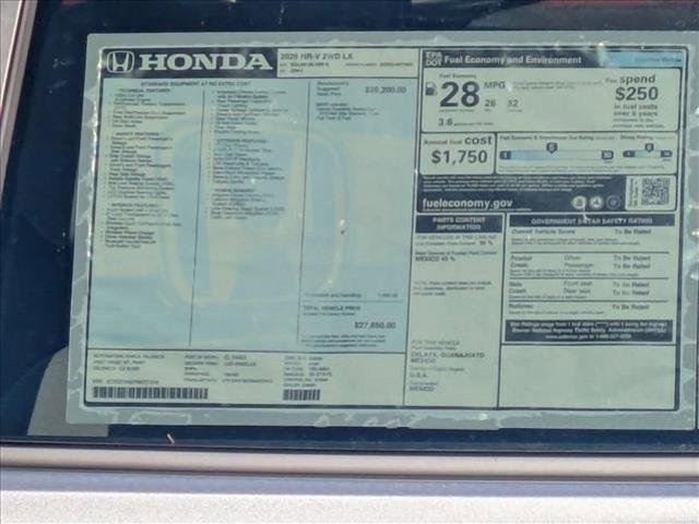 new 2026 Honda HR-V car, priced at $28,149
