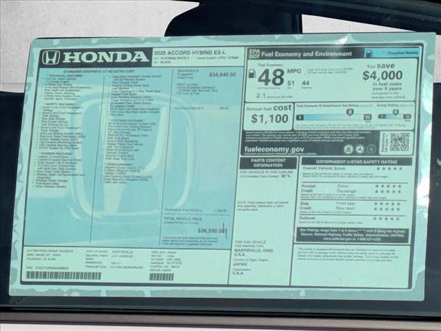 new 2025 Honda Accord Hybrid car, priced at $37,089