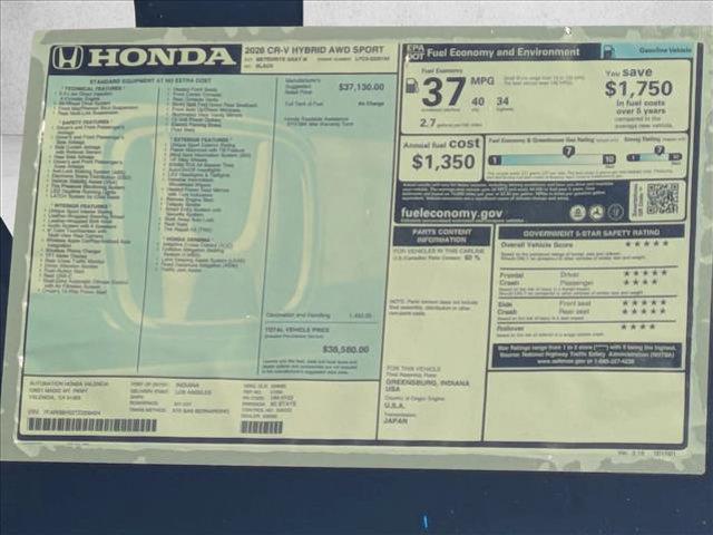 new 2026 Honda CR-V Hybrid car, priced at $39,079