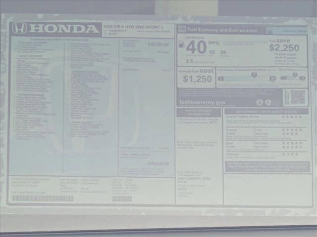 new 2026 Honda CR-V Hybrid car, priced at $41,129