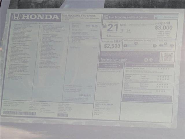 new 2025 Honda Ridgeline car, priced at $42,455