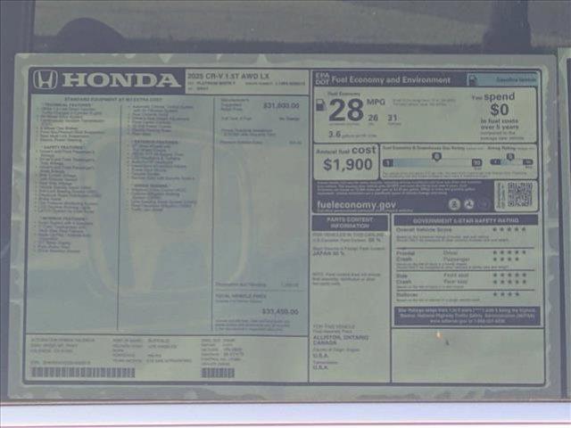 new 2025 Honda CR-V car, priced at $33,450