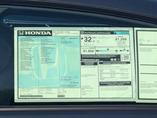 new 2025 Honda Accord car, priced at $30,995