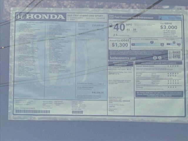new 2025 Honda CR-V Hybrid car, priced at $36,500