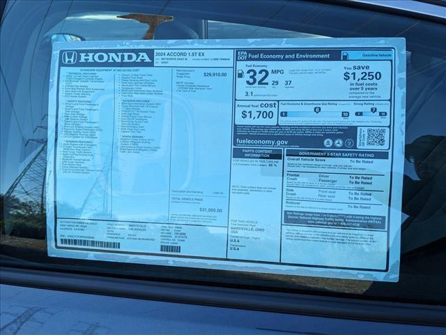 new 2024 Honda Accord car, priced at $30,143