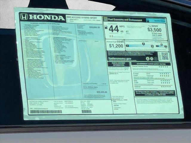 new 2025 Honda Accord Hybrid car, priced at $35,804