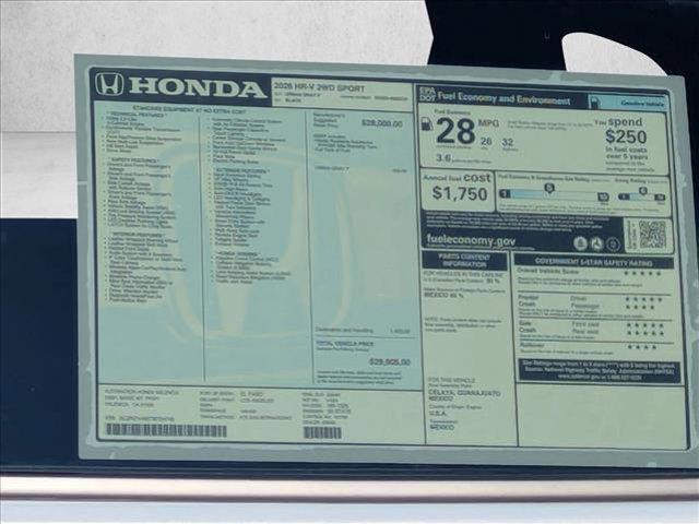 new 2026 Honda HR-V car, priced at $30,404