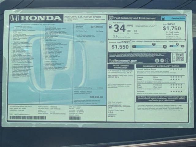 new 2025 Honda Civic car, priced at $28,404