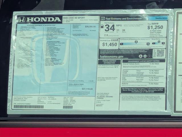new 2026 Honda Civic car, priced at $28,244