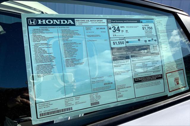 new 2025 Honda Civic car, priced at $29,055