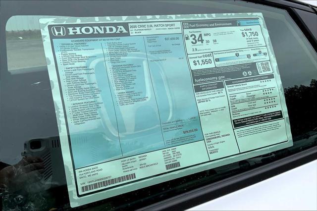 new 2025 Honda Civic car, priced at $29,055
