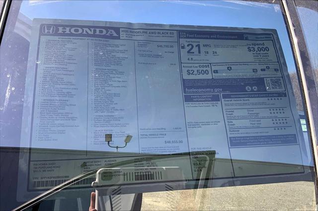 new 2025 Honda Ridgeline car, priced at $48,655