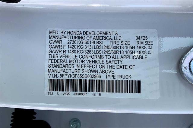 new 2025 Honda Ridgeline car, priced at $48,655