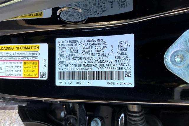 new 2025 Honda Civic car, priced at $27,400