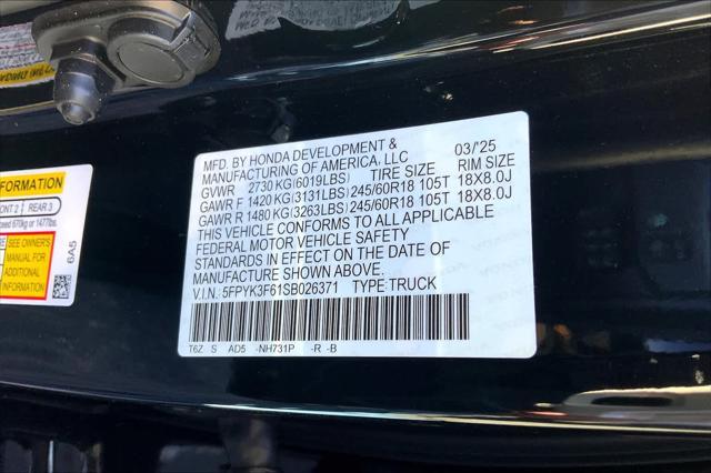 new 2025 Honda Ridgeline car, priced at $46,830