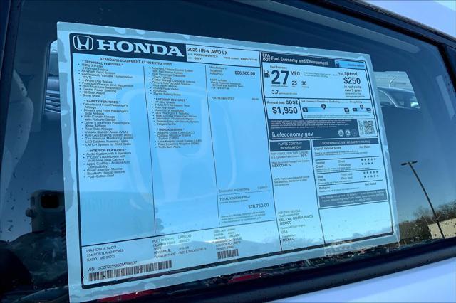 new 2025 Honda HR-V car, priced at $28,250