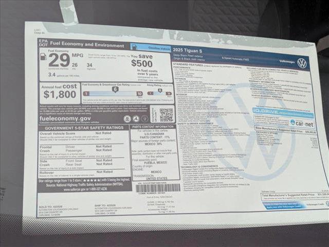 new 2025 Volkswagen Tiguan car, priced at $31,520