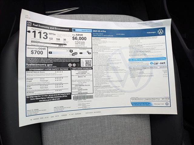 new 2025 Volkswagen ID.4 car, priced at $40,635