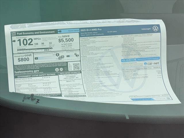 new 2025 Volkswagen ID.4 car, priced at $44,410