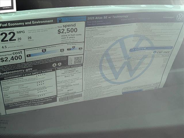 new 2025 Volkswagen Atlas car, priced at $42,649